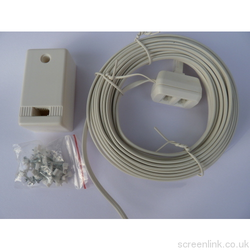 White up to 10m BT Phone Telephone Line Extension Cable Socket Clips